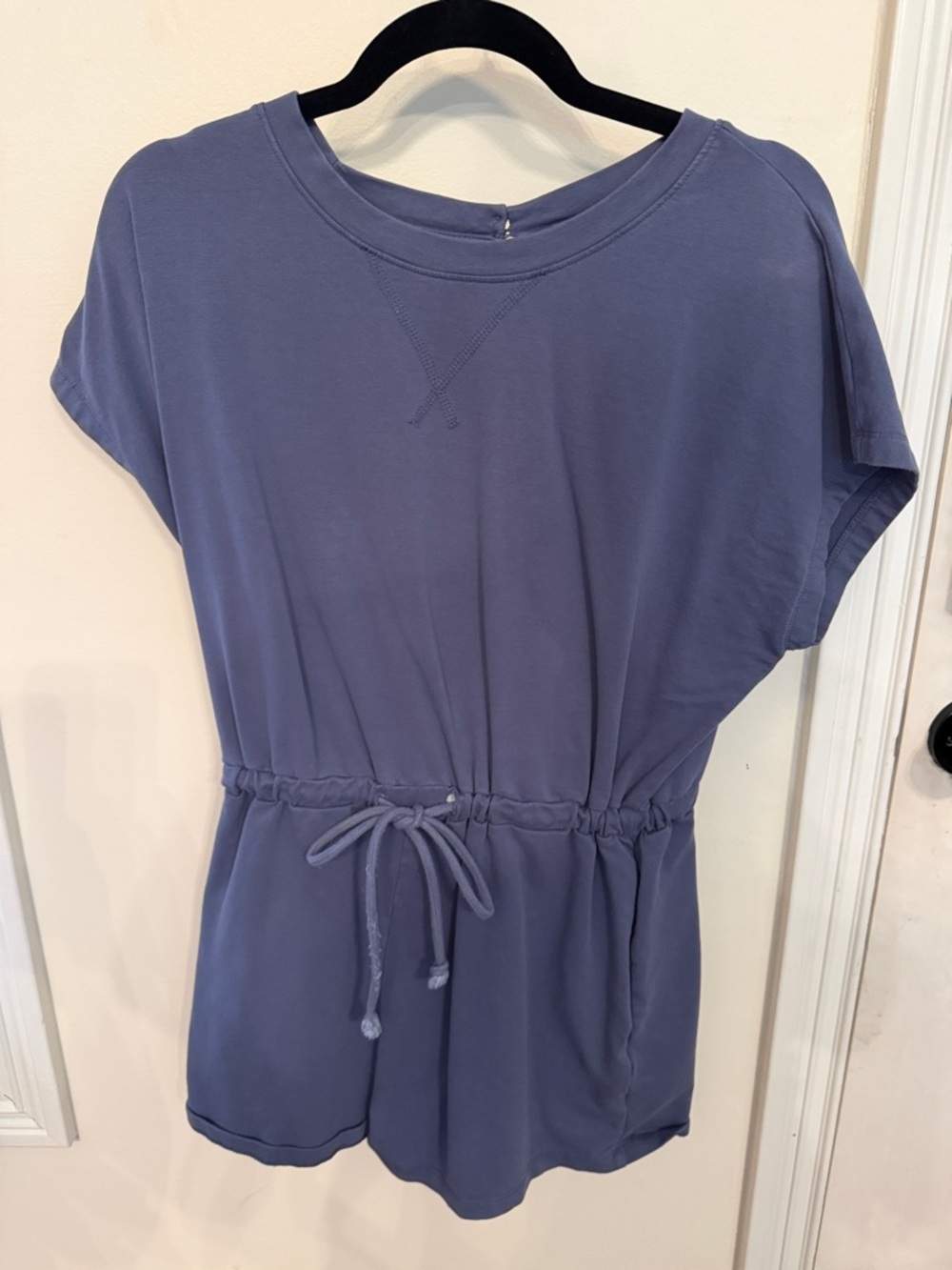 Casual Drawstring Waist Blue romper